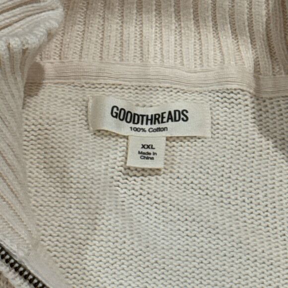Goodthreads Men's Cream Half-Zip Sweater – Size XXL (NWT) - Picture 4 of 4